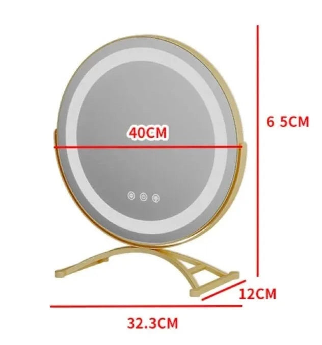 Miroir LED Rond sur Pied OR