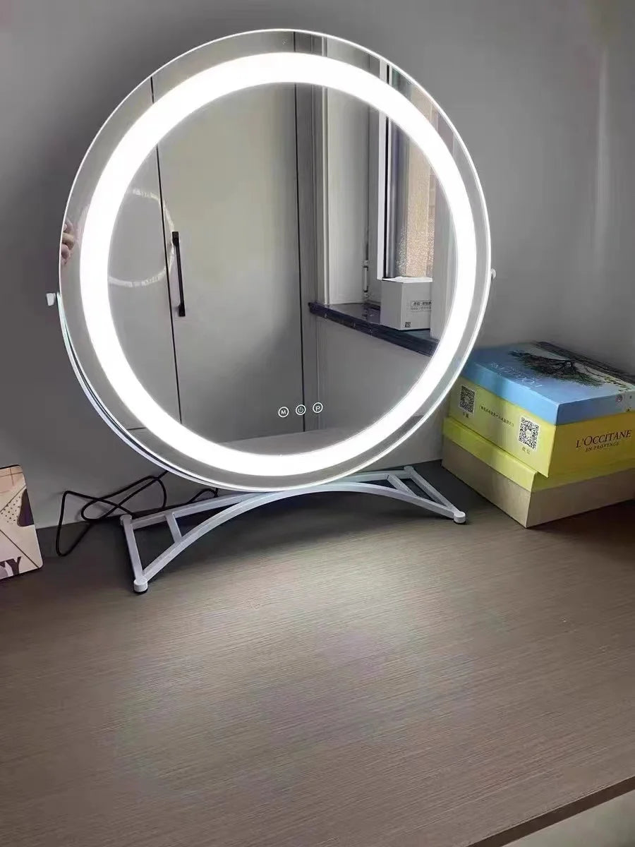 Miroir LED Rond sur Pied OR