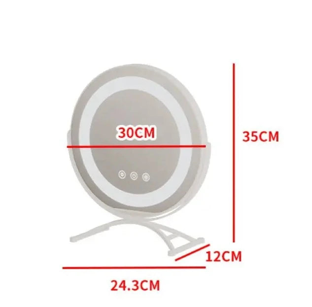 Miroir LED Rond sur Pied blanc 30