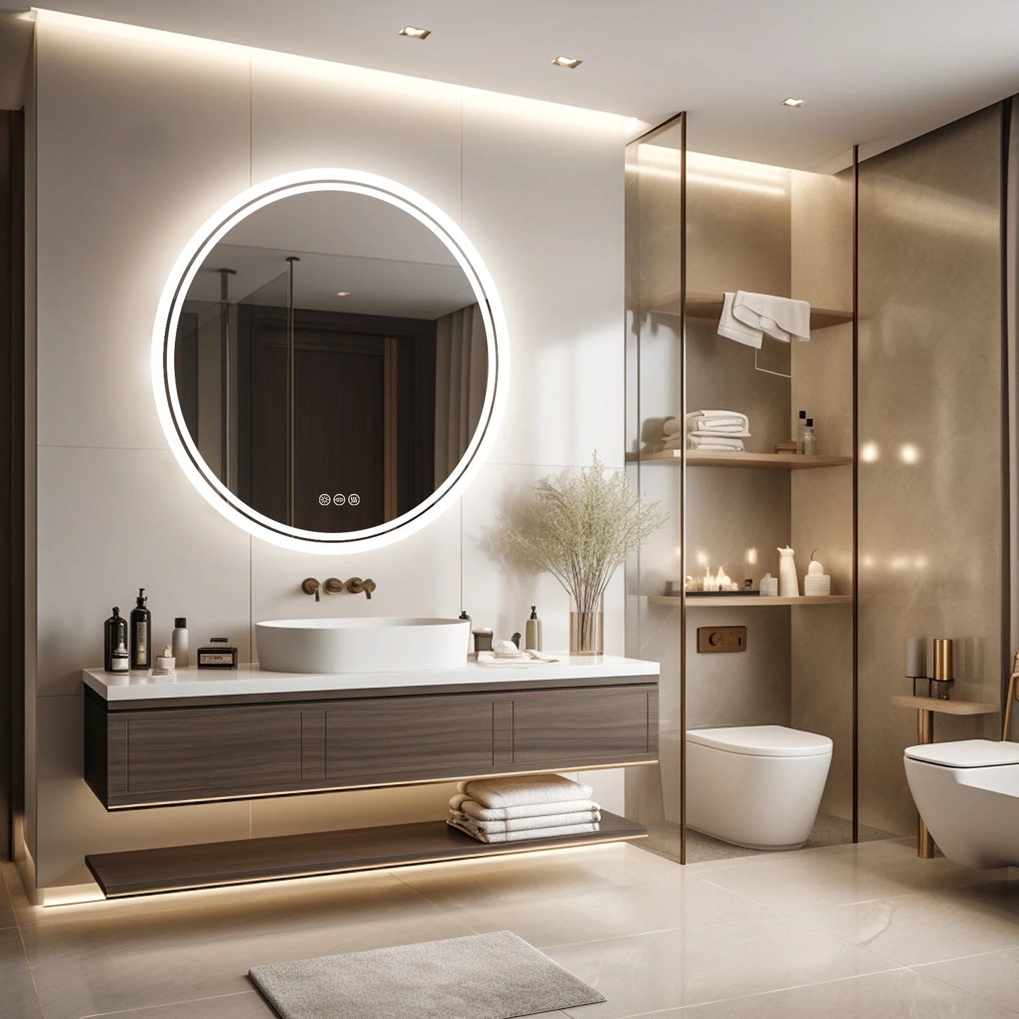 Miroir Rond Lumineux 80 cm