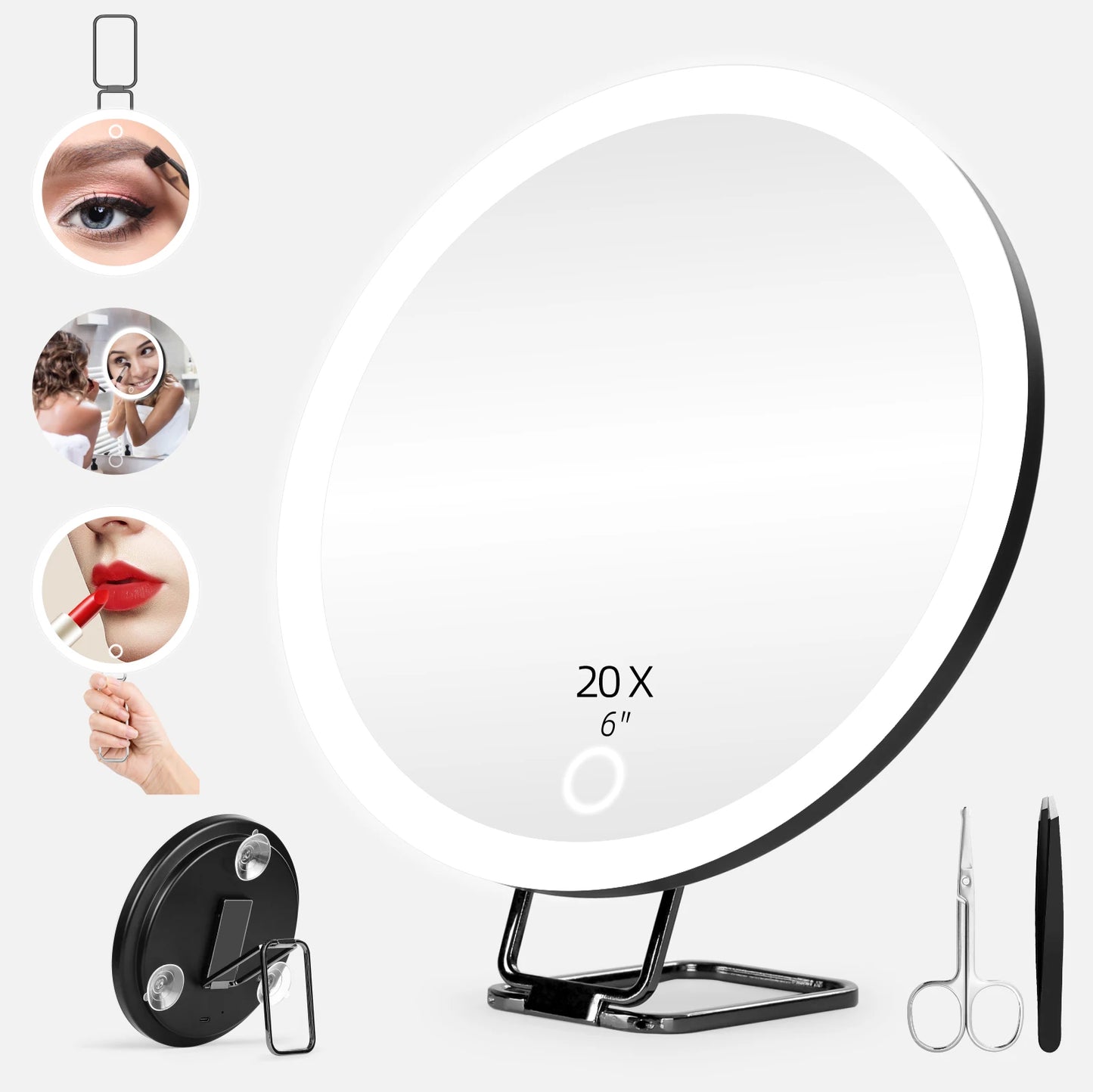 Miroir grossissant x20 noir