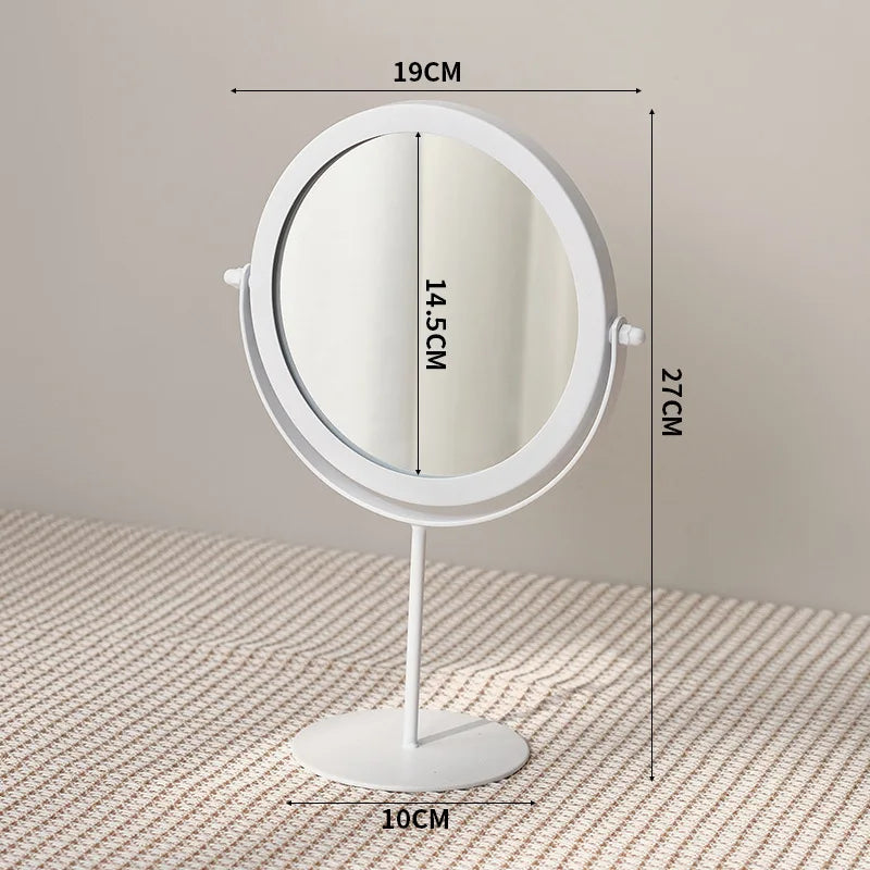 Petit Miroir de Maquillage blanc sur Pied