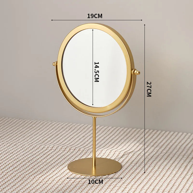 Petit Miroir de Maquillage Doré sur Pied