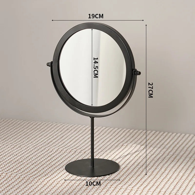 Petit Miroir de Maquillage Noir sur Pied