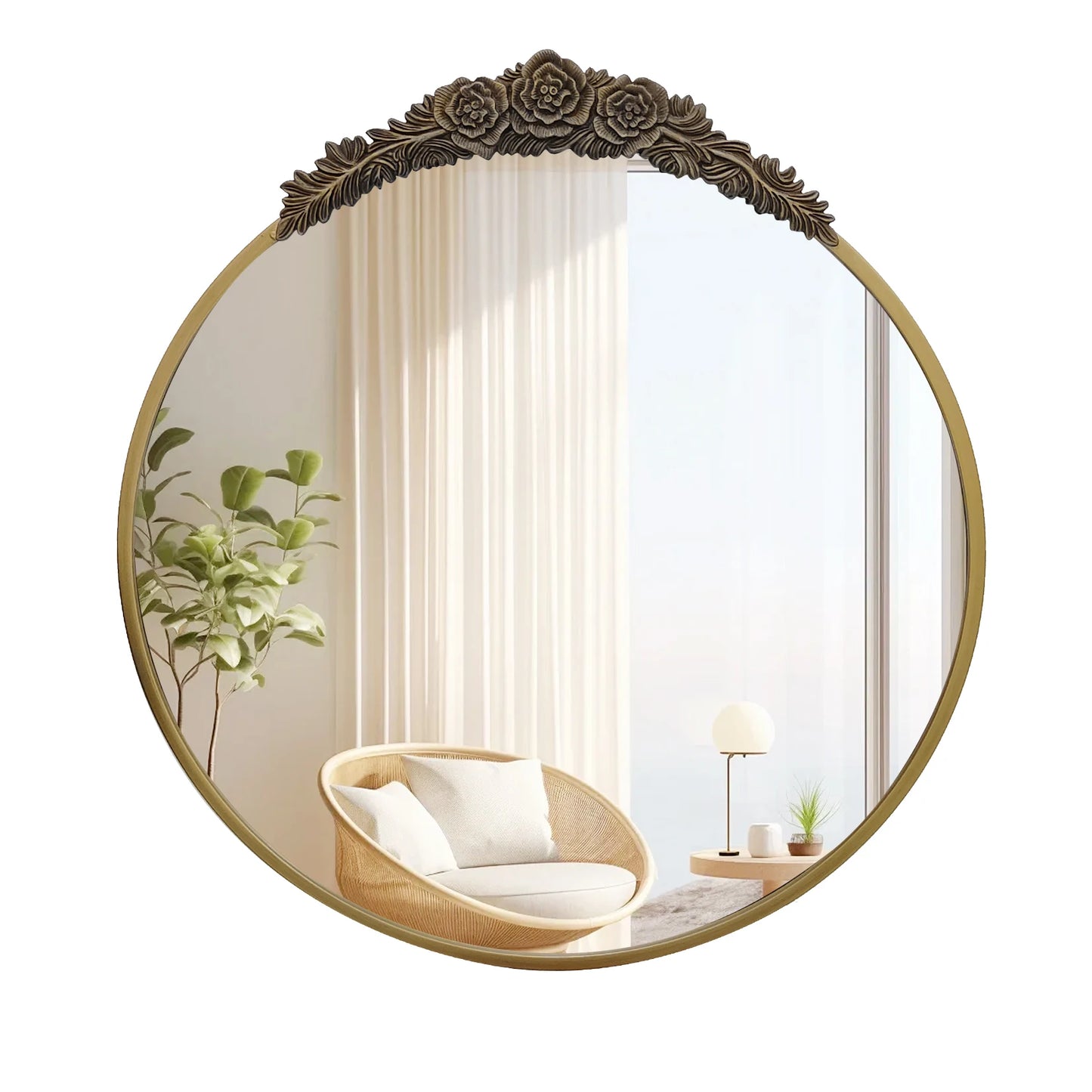 miroir rond style baroque