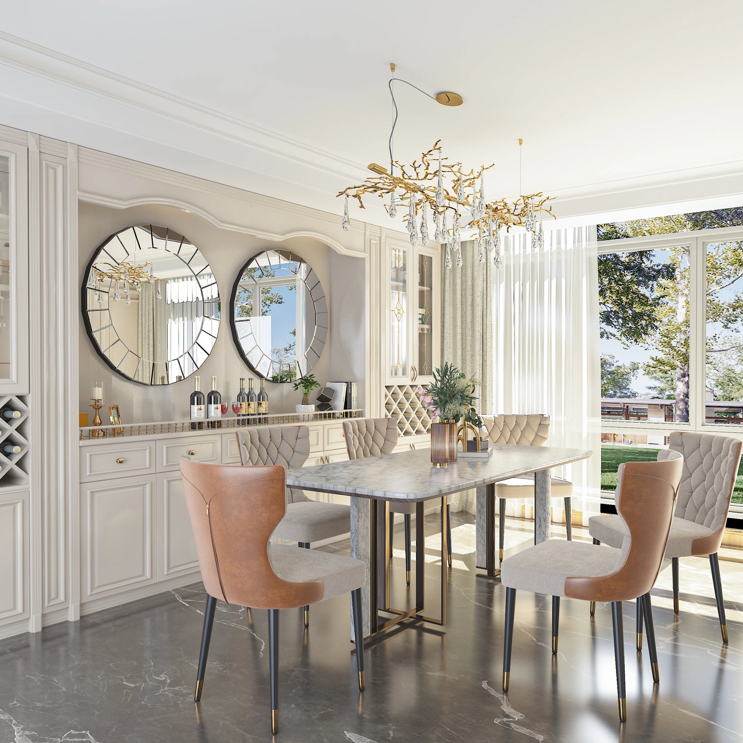Grand Miroir décoratif rond