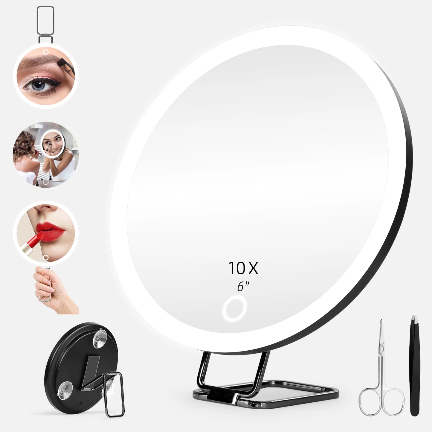 Miroir grossissant x10 noir