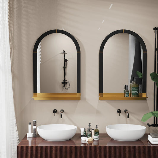 Miroir mural avec étagère