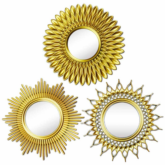 Petit Miroir Soleil Doré