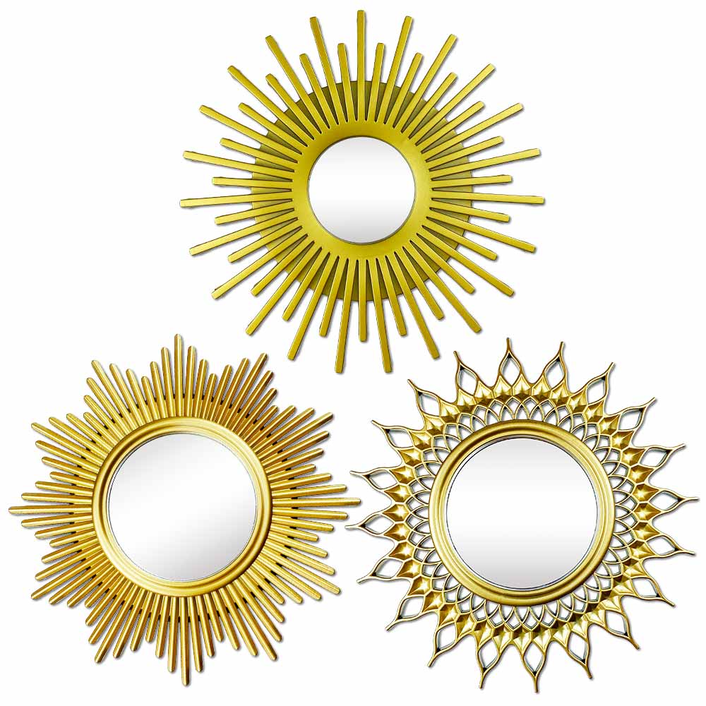 Petit Miroir Soleil Doré 2