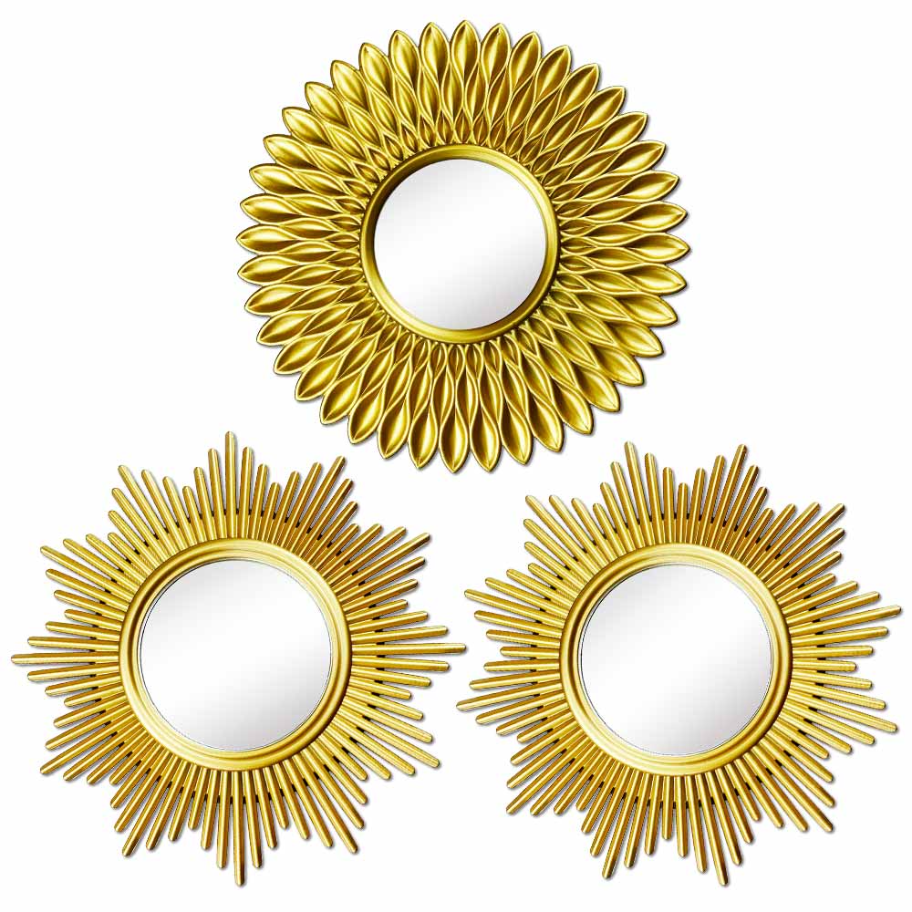 lot de Petit Miroir Soleil Doré